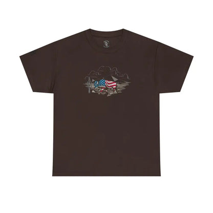 ’Bison Americana’ Double R Western’s™ - Basic T-Shirt - Dark Chocolate / S - T-Shirt