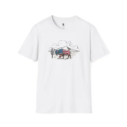 ’Bison Americana’ Double R Western’s™ Basic T Shirt White / XS T Shirt