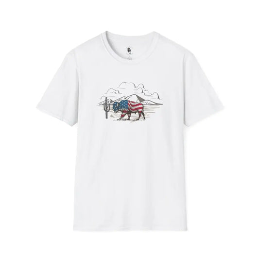 ’Bison Americana’ Double R Western’s™ Basic T Shirt White / XS T Shirt