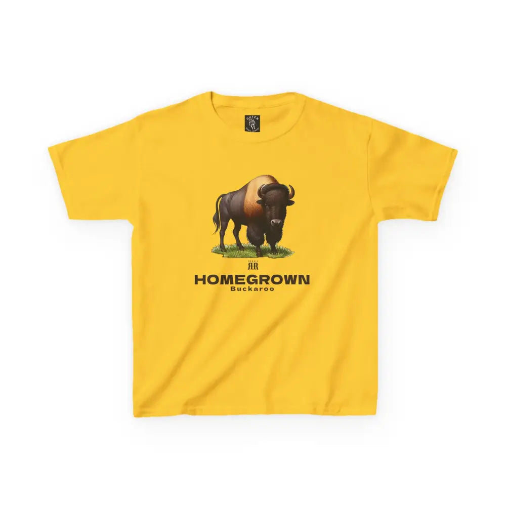Bison Spirit Youth Tee - Double R Western™ - Kids Heavy Cotton™ Tee - Daisy / XS - Kids clothes