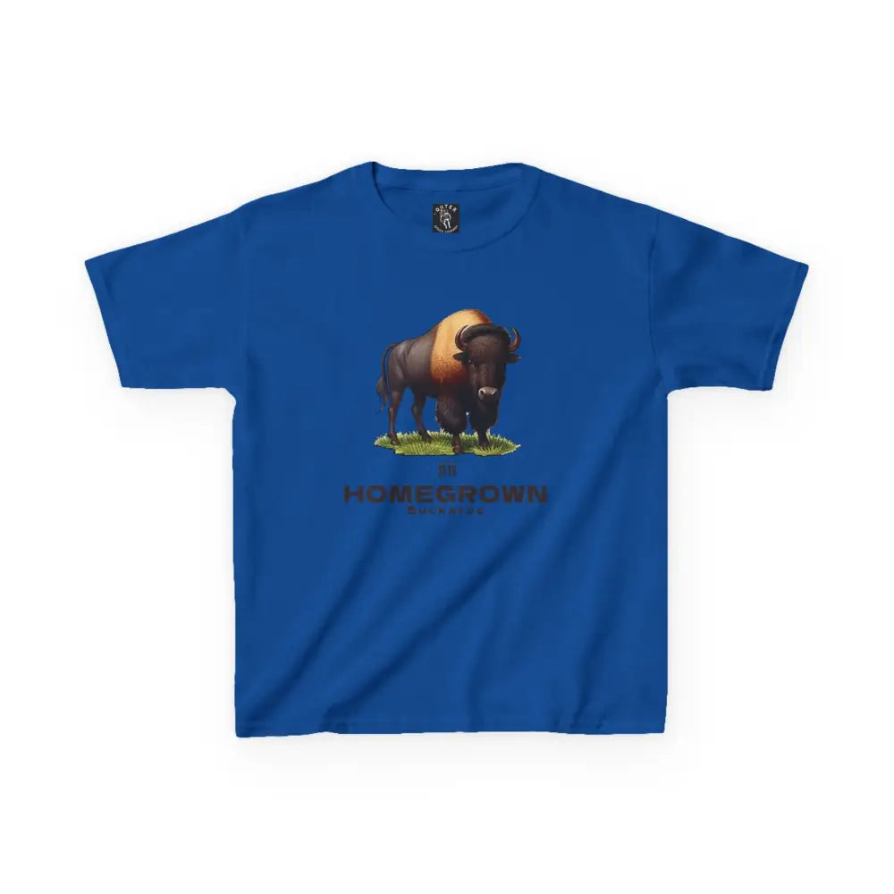 Bison Spirit Youth Tee - Double R Western™ - Kids Heavy Cotton™ Tee - Royal / XS - Kids clothes