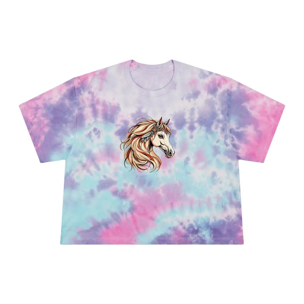 Boho Horse Vibes Meet Tie-Dye Magic - Double R Western™ - Cotton Candy / XS - T-Shirt