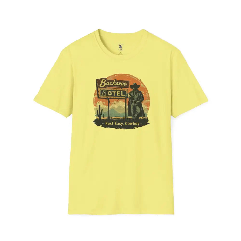 ’Buckaroo Motel’ - Double R Western’s™ - Softstyle T-Shirt - S / Cornsilk - T-Shirt