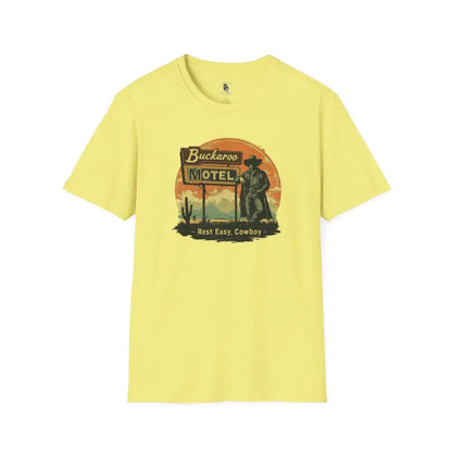 ’Buckaroo Motel’ - Double R Western’s™ - Softstyle T-Shirt - S / Cornsilk - T-Shirt
