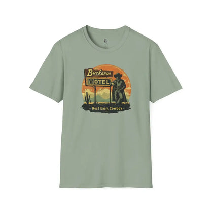 ’Buckaroo Motel’ - Double R Western’s™ - Softstyle T-Shirt - S / Sage - T-Shirt