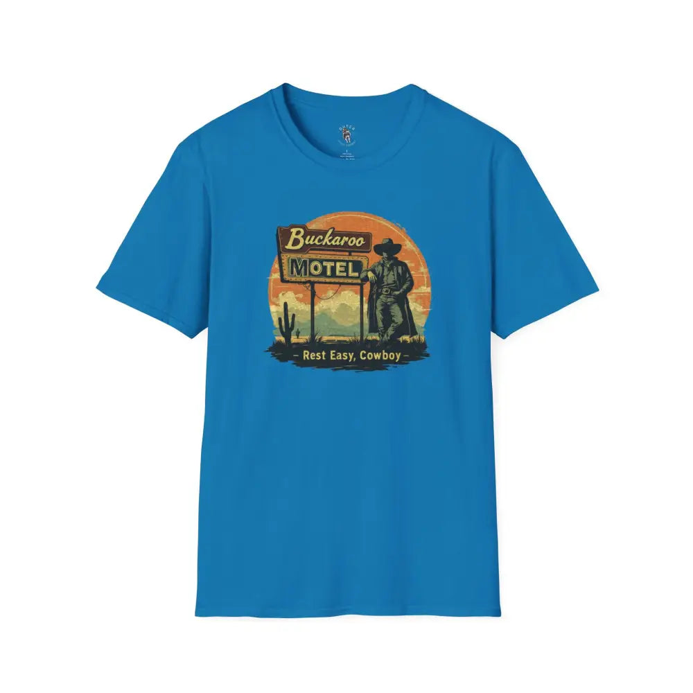 ’Buckaroo Motel’ - Double R Western’s™ - Softstyle T-Shirt - S / Sapphire - T-Shirt