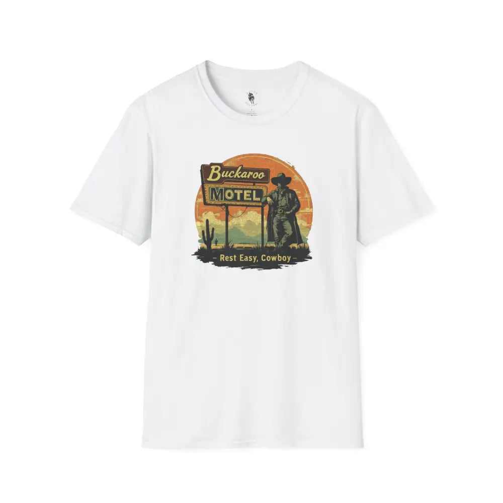 ’Buckaroo Motel’ - Double R Western’s™ - Softstyle T-Shirt - XS / White - T-Shirt