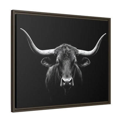 Bucking Bull Midnight Edition Framed Canvas Art Wrap Double R Western™ Canvas