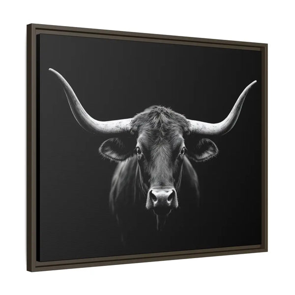 Bucking Bull Midnight Edition Framed Canvas Art Wrap Double R Western™ Canvas
