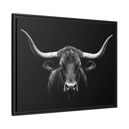 Bucking Bull Midnight Edition Framed Canvas Art Wrap Double R Western™ Canvas
