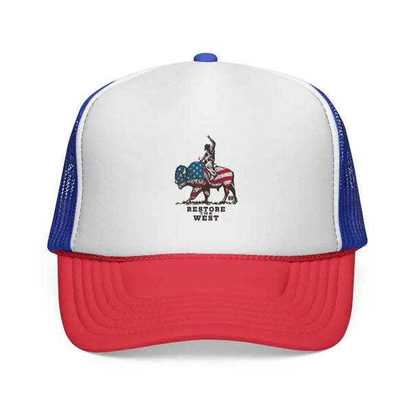 Buffalo Buckaroo™ Limited Edition Trucker Hat – Only 500 Available Blue/Red / One size Hats