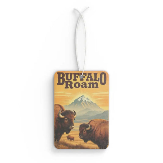 ’Buffalo Roam’- Double R western’s ™ - Car Air Freshener - 2.75’’ × 4’’ / Rectangle / Black Ice - Accessories