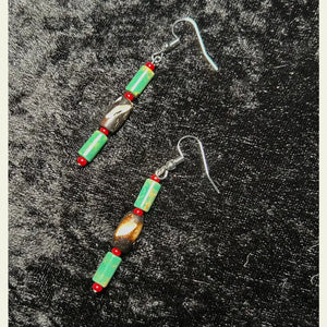 Buffalo Spirit Turquoise & Horn Dangle Earrings — 1 of 1 by Amie Loiselle