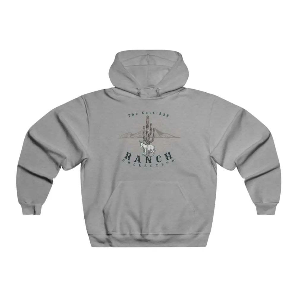 ’Cact-ass’ Ranch Collection Hoodie’ Men’s Hooded Sweatshirt - Athletic Heather / S - Hoodie