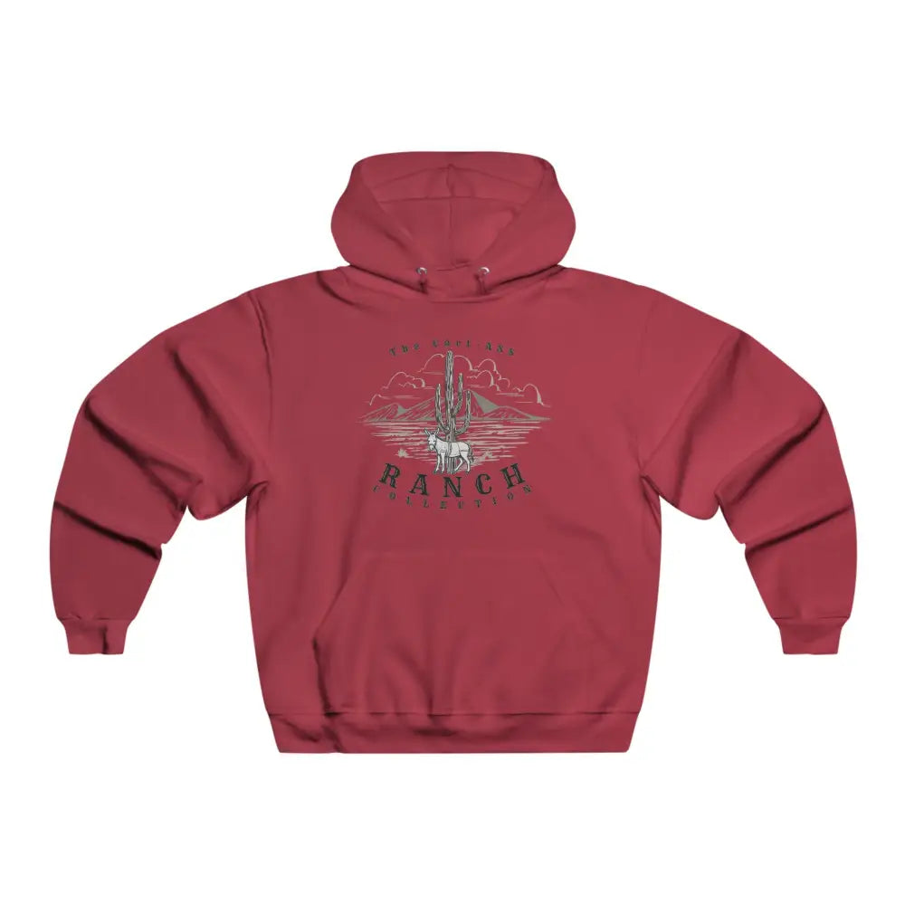 ’Cact-ass’ Ranch Collection Hoodie’ Men’s Hooded Sweatshirt - True Red / S - Hoodie
