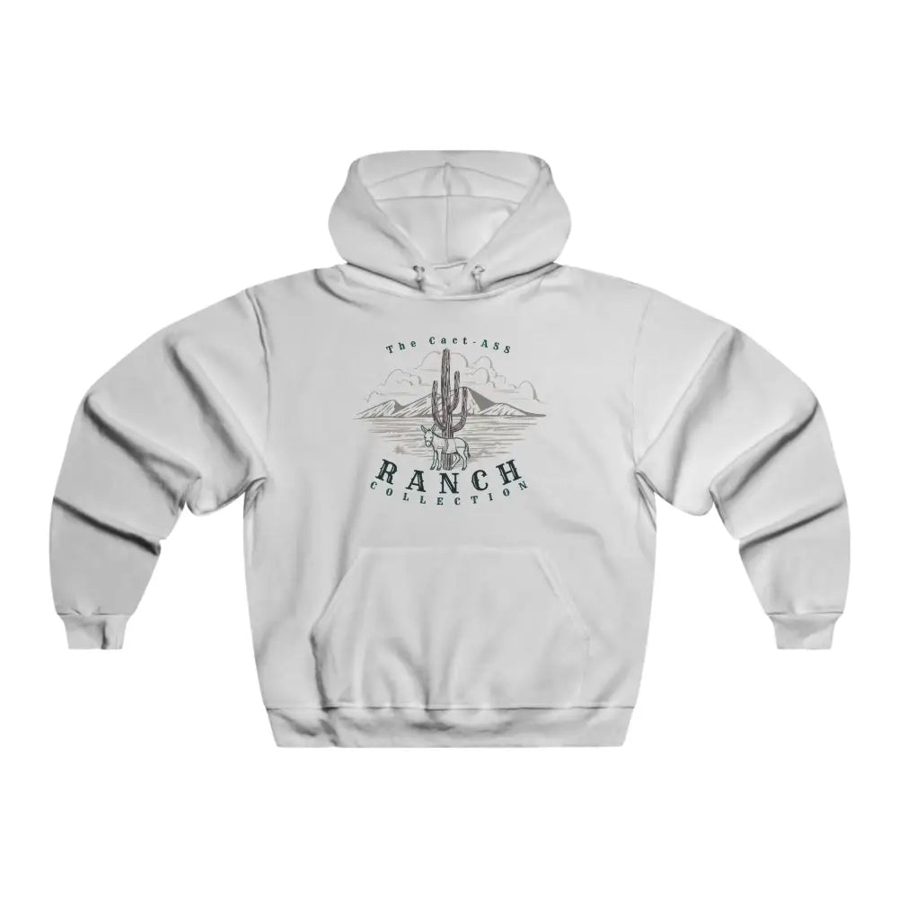 ’Cact-ass’ Ranch Collection Hoodie’ Men’s Hooded Sweatshirt - White / S - Hoodie