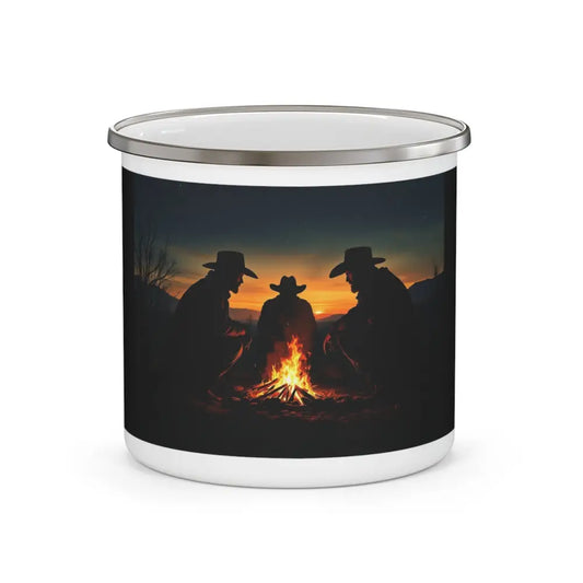 ’Campfire Companions’ Double R Western’s Enamel Camping Mug 12oz Mug