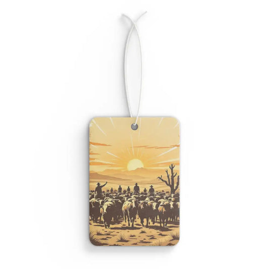 ’Cattle Drive Legacy’- Double R western’s ™ - Car Air Freshener - 2.75’’ × 4’’ / Rectangle / Black Ice - Accessories