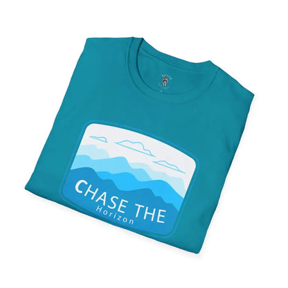 ’Chase the Horizon Find Your Freedom’ Double R Western’s™ Softstyle T Shirt S / Tropical Blue T Shirt