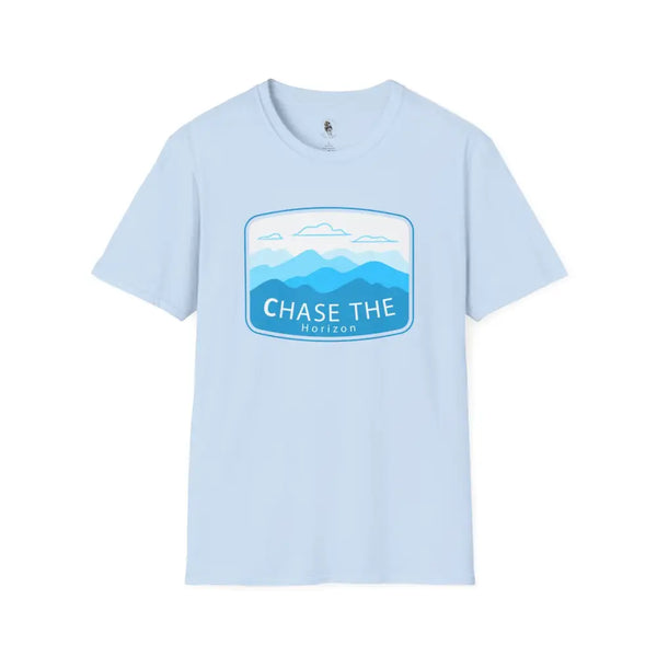 ’Chase the Horizon Find Your Freedom’ Double R Western’s™ Softstyle T Shirt S / Light Blue T Shirt