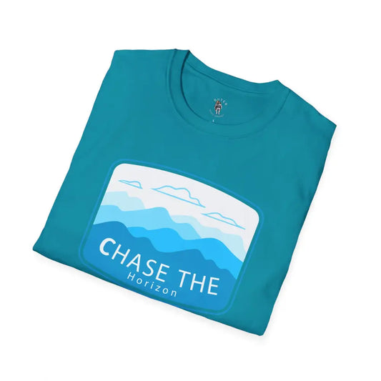 ’Chase the Horizon Find Your Freedom’ - Double R Western’s™ - Softstyle T-Shirt - S / Tropical Blue - T-Shirt