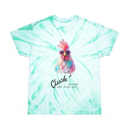 ’Cluck Around and Find Out!’- Tie Die- Double R western’s Hot Off The Trail - Mint / S - T-Shirt