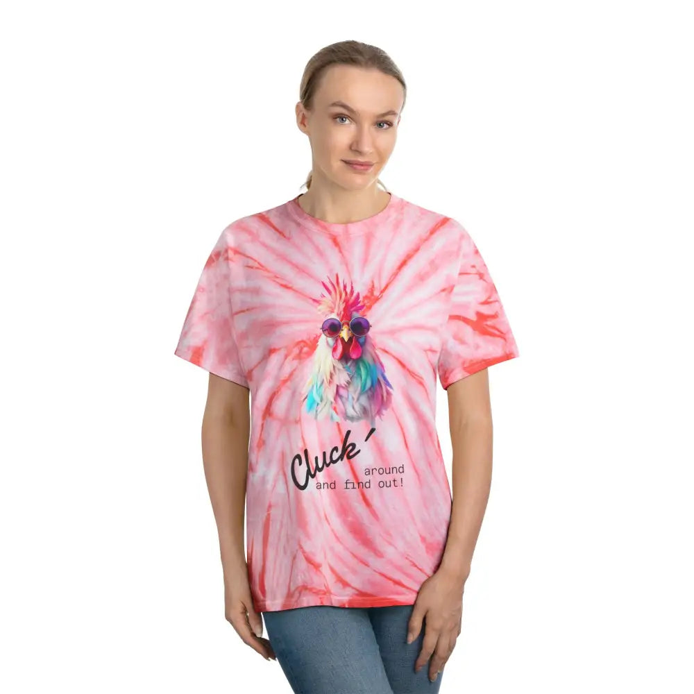 ’Cluck Around and Find Out!’- Tie Die- Double R western’s Hot Off The Trail - T-Shirt