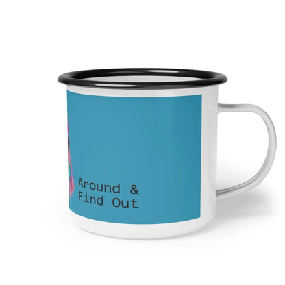 Cluck Around - Enamel Camp Mug – Double R Western’s Hot Off The Trail - 12oz / Black Rim - Mug