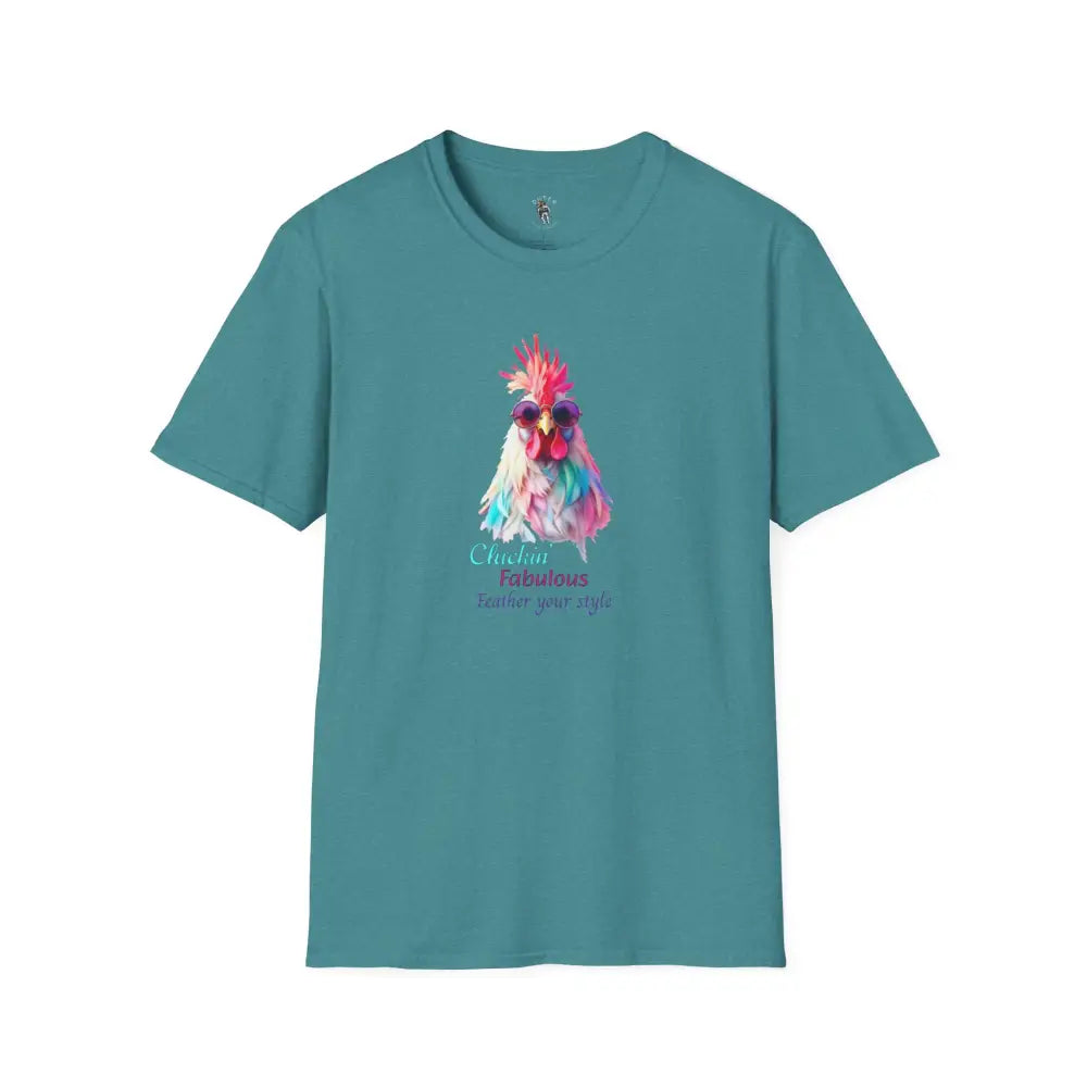 Cluckin’ Cool Tee - Double R Western’s - S / Heather Galapagos Blue - T-Shirt