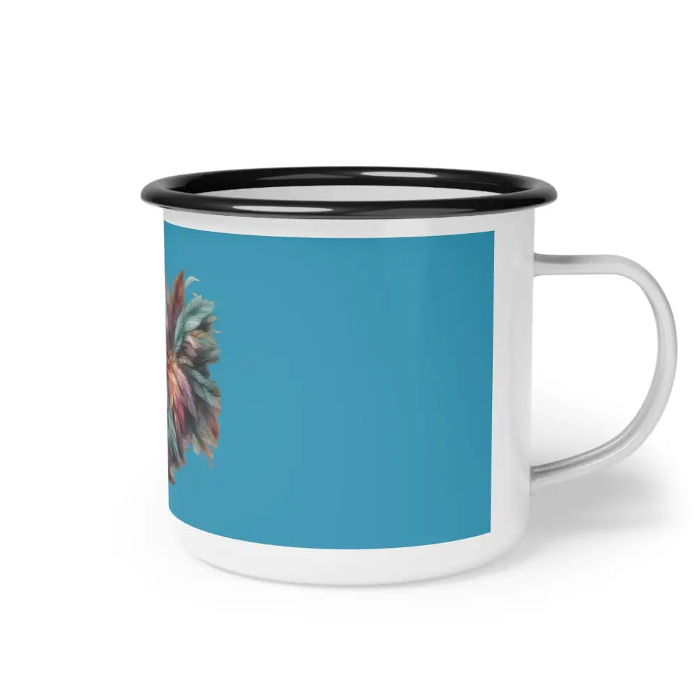 Cluckin’ Fabulous’ Enamel Camp Mug – Feather Your Style! - 12oz / Black Rim - Mug