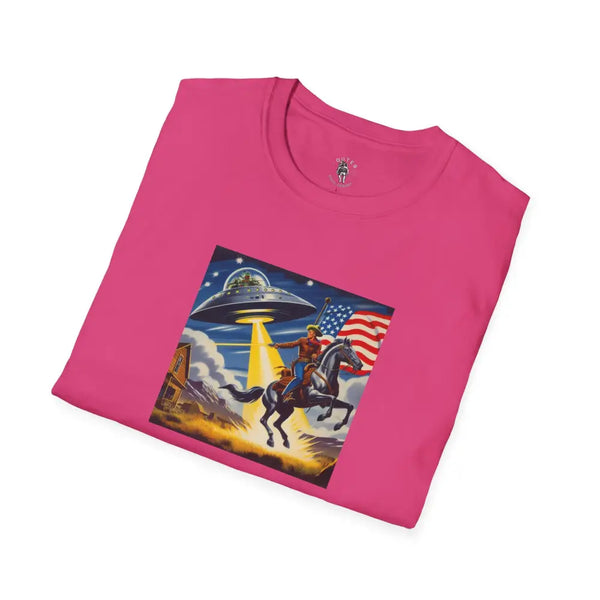 Cosmic Cowboy Adventure T Shirt – Gildan 6400 Softstyle | Double R Western™ T Shirt