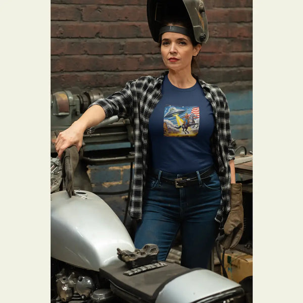 Cosmic Cowboy Adventure T Shirt – Gildan 6400 Softstyle | Double R Western™ T Shirt
