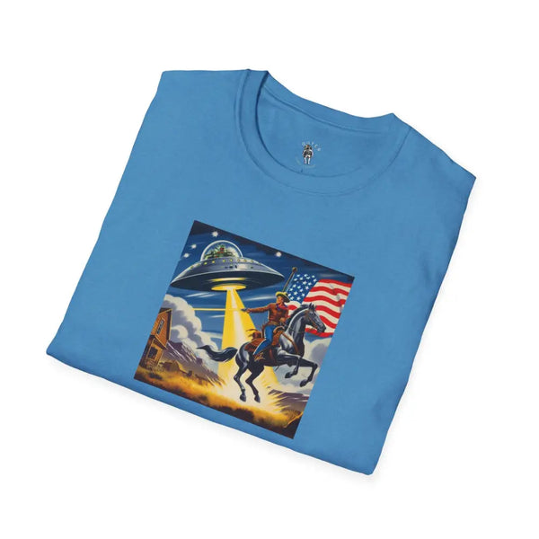 Cosmic Cowboy Adventure T Shirt – Gildan 6400 Softstyle | Double R Western™ T Shirt
