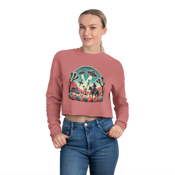 ’Cosmic Cowboy’ Double R Western’s Women’s Cropped Sweatshirt Sweatshirt