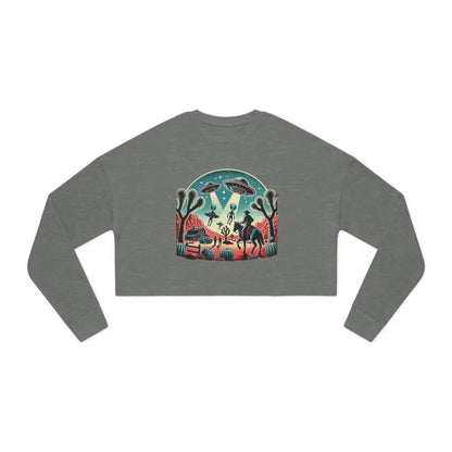 ’Cosmic Cowboy’ Double R Western’s Women’s Cropped Sweatshirt Deep Heather / S Sweatshirt