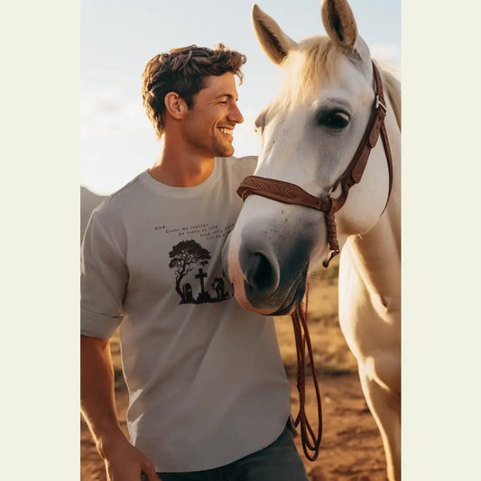 ’Courage at Dusk’ - Double R western’s - Long Sleeve Men’s T-Shirt - Long-sleeve