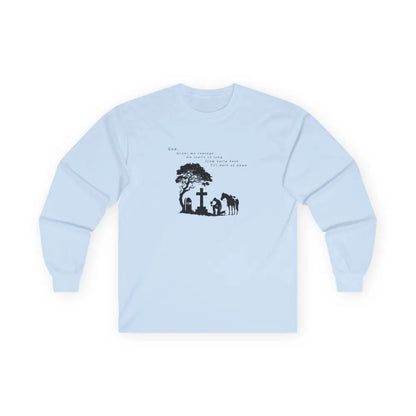 ’Courage at Dusk’ - Double R western’s - Long Sleeve Men’s T-Shirt - S / Light Blue - Long-sleeve