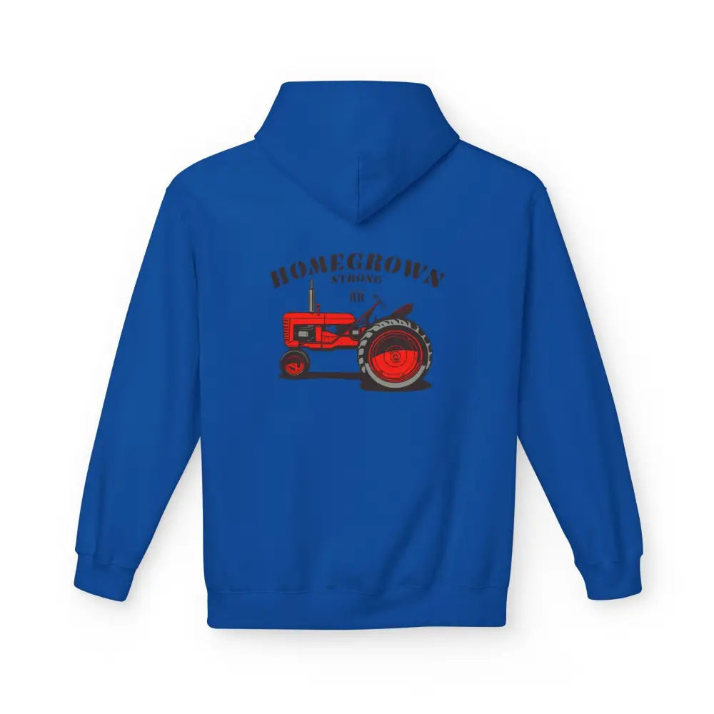 ’Double R Home-Grown Strong’ Men’ Hooded Sweatshirt - Back Graphic Design - Hoodie
