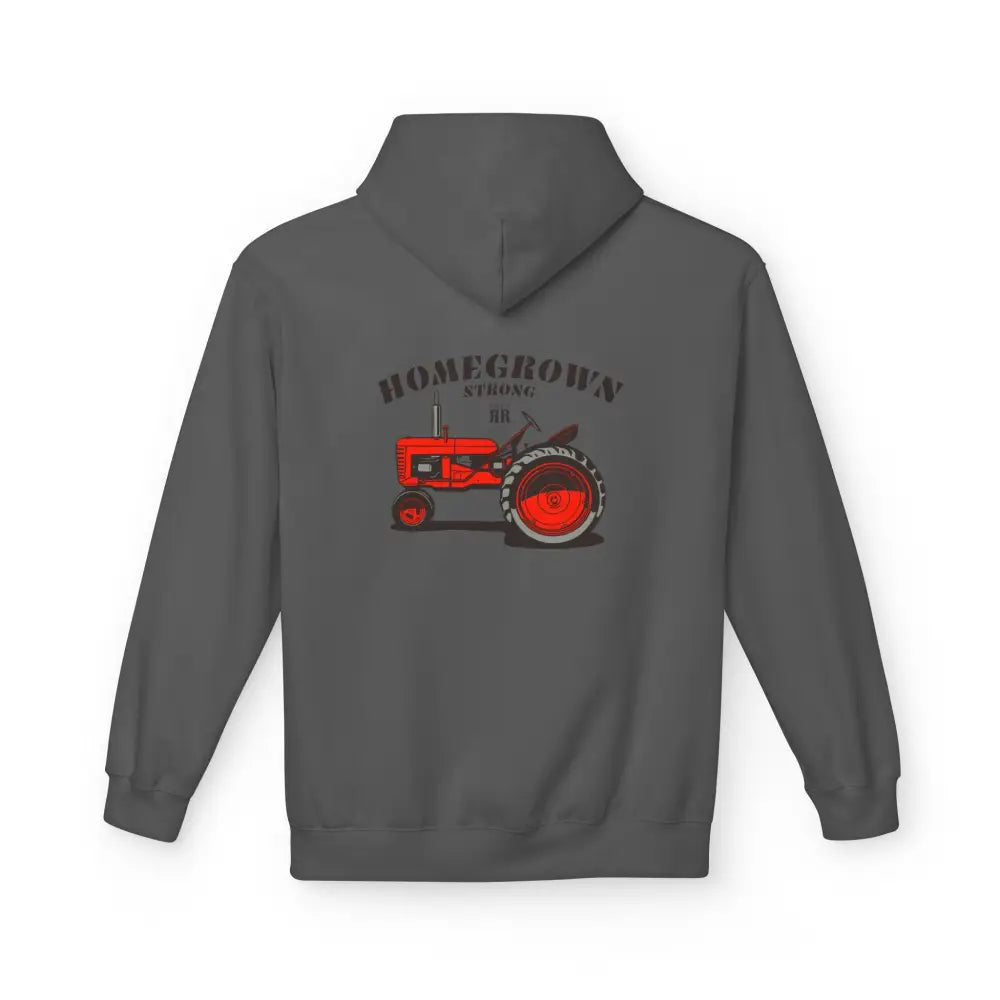 ’Double R Home-Grown Strong’ Men’ Hooded Sweatshirt - Back Graphic Design - Hoodie