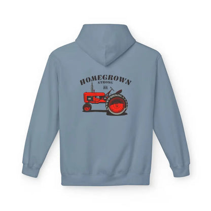 ’Double R Home Grown Strong’ Men’ Hooded Sweatshirt Back Graphic Design Hoodie