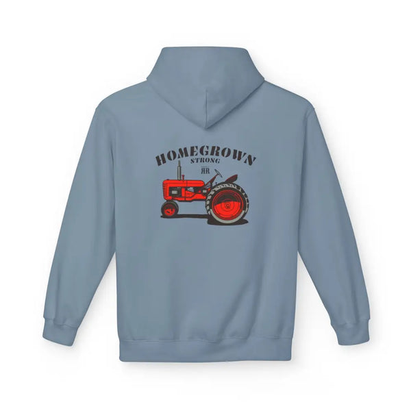 ’Double R Home Grown Strong’ Men’ Hooded Sweatshirt Back Graphic Design Hoodie