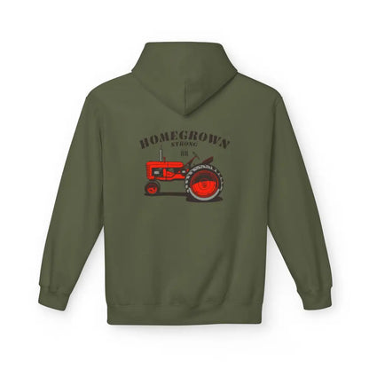 ’Double R Home Grown Strong’ Men’ Hooded Sweatshirt Back Graphic Design Hoodie