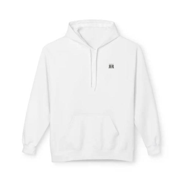 ’Double R Home Grown Strong’ Men’ Hooded Sweatshirt Back Graphic Design S / White Hoodie