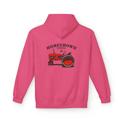 ’Double R Home-Grown Strong’ Women’s Hooded Sweatshirt - BACK GRAPHIC DESIGN - S / Pink Lemonade - Hoodie