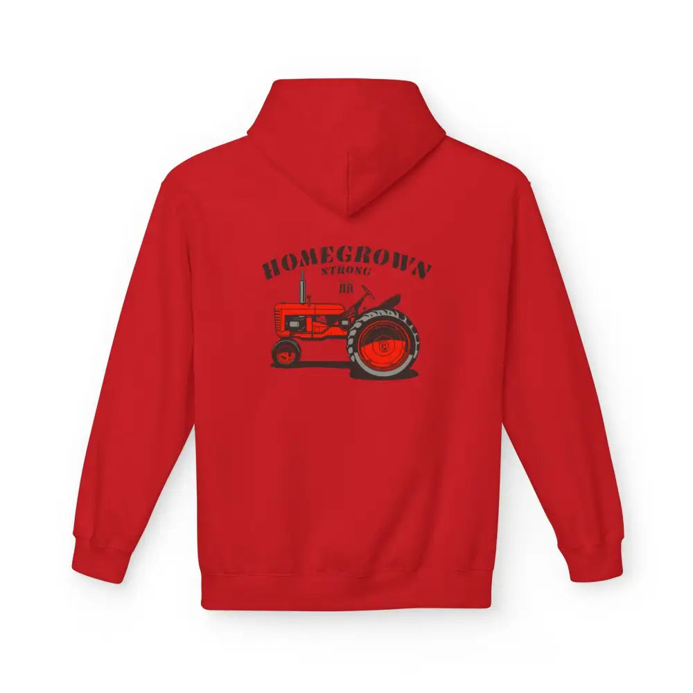 ’Double R Home-Grown Strong’ Women’s Hooded Sweatshirt - BACK GRAPHIC DESIGN - S / Red - Hoodie