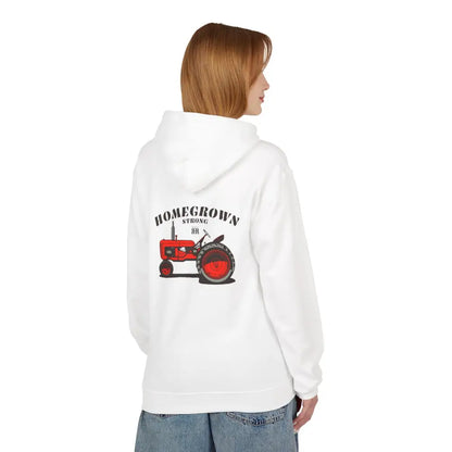 ’Double R Home-Grown Strong’ Women’s Hooded Sweatshirt - BACK GRAPHIC DESIGN - Hoodie