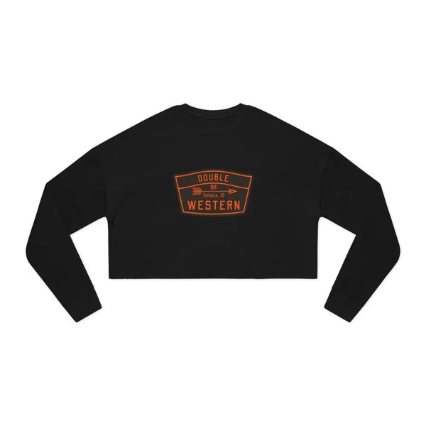 ’Double R Tetonia’ Double R Western’s Women’s Cropped Sweatshirt Black / S Sweatshirt