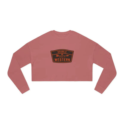 ’Double R Tetonia’ Double R Western’s Women’s Cropped Sweatshirt Mauve / S Sweatshirt