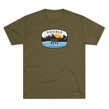 ’Double R Western ™ Adventure Tee’ Tri Blend Crew Tee S / Tri Blend Military Green T Shirt