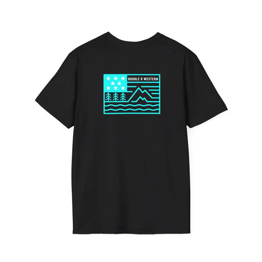 Double R Western Americana Special Edition Tee – Teal Glow Black / XS T Shirt